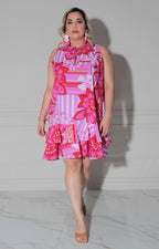 Vestido rosa estampado - VESTIDO CURVY Boutiquemirel 