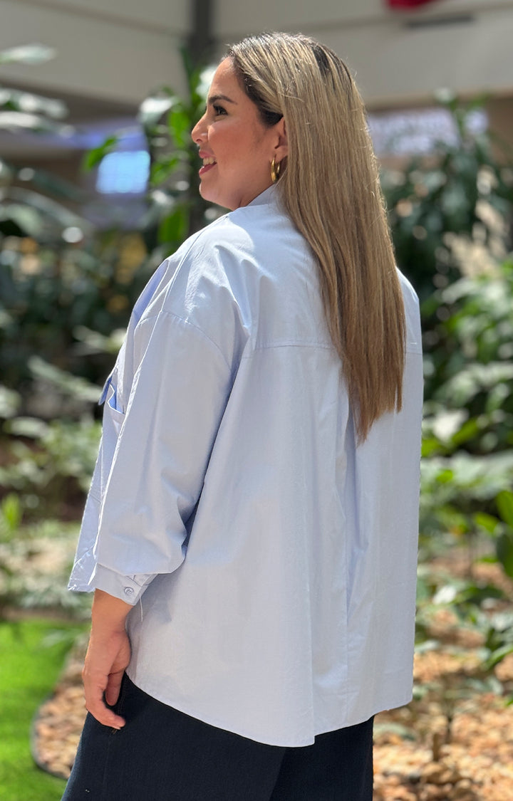 Camisera azul over size - BLUSA Boutiquemirel 