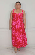 Vestido rojo estampado - VESTIDO XL Boutiquemirel 