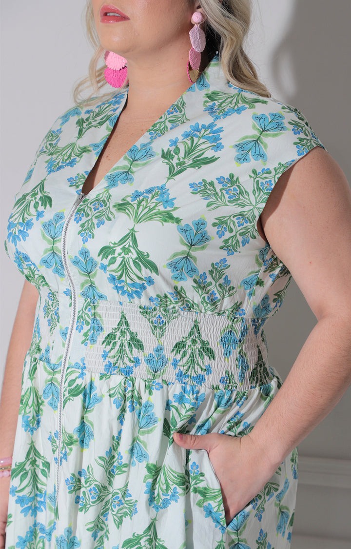 Vestido verde estampado - VESTIDO LARGO CURVY Boutiquemirel 