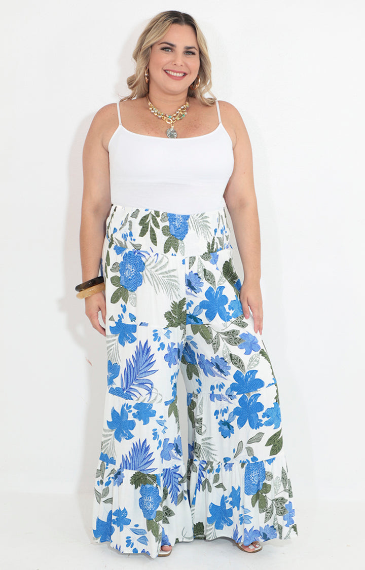 Pantalon estampado de flores con elastico - PANTALON Boutiquemirel 