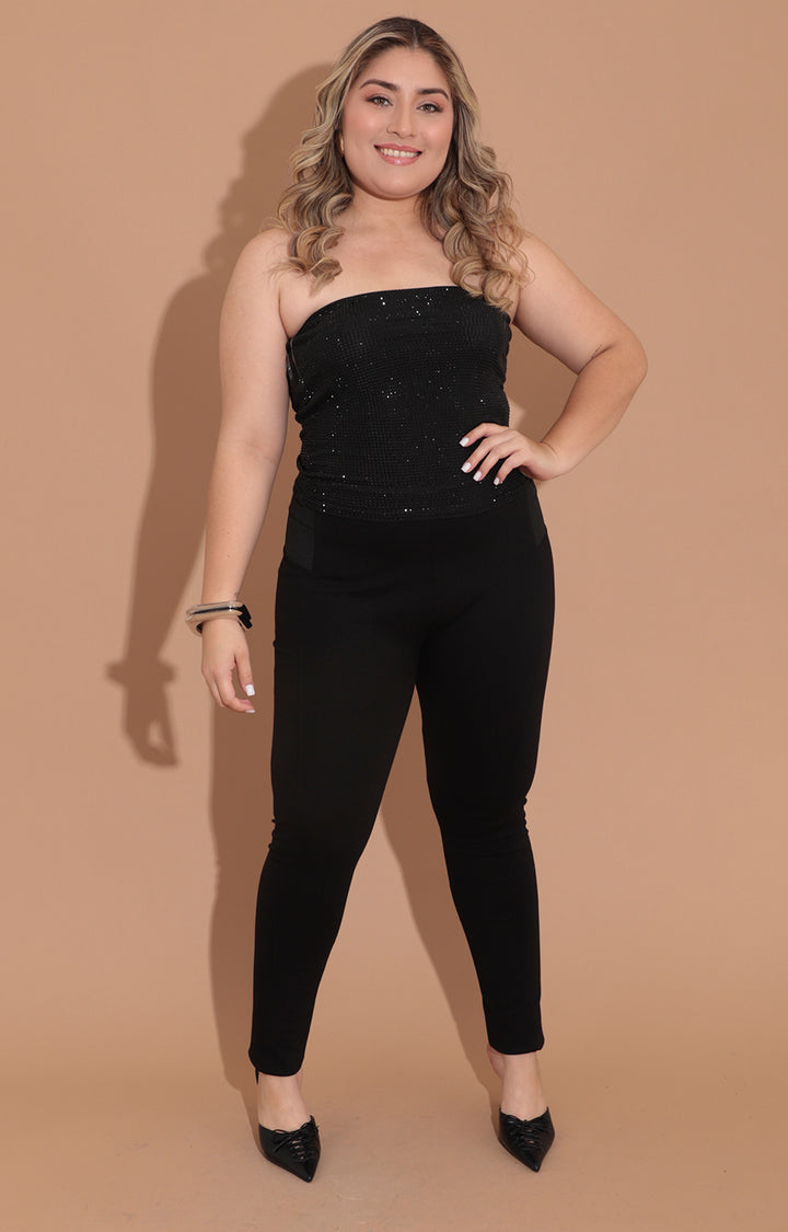 Pantalon negro con elastico - PANTALON Boutiquemirel 