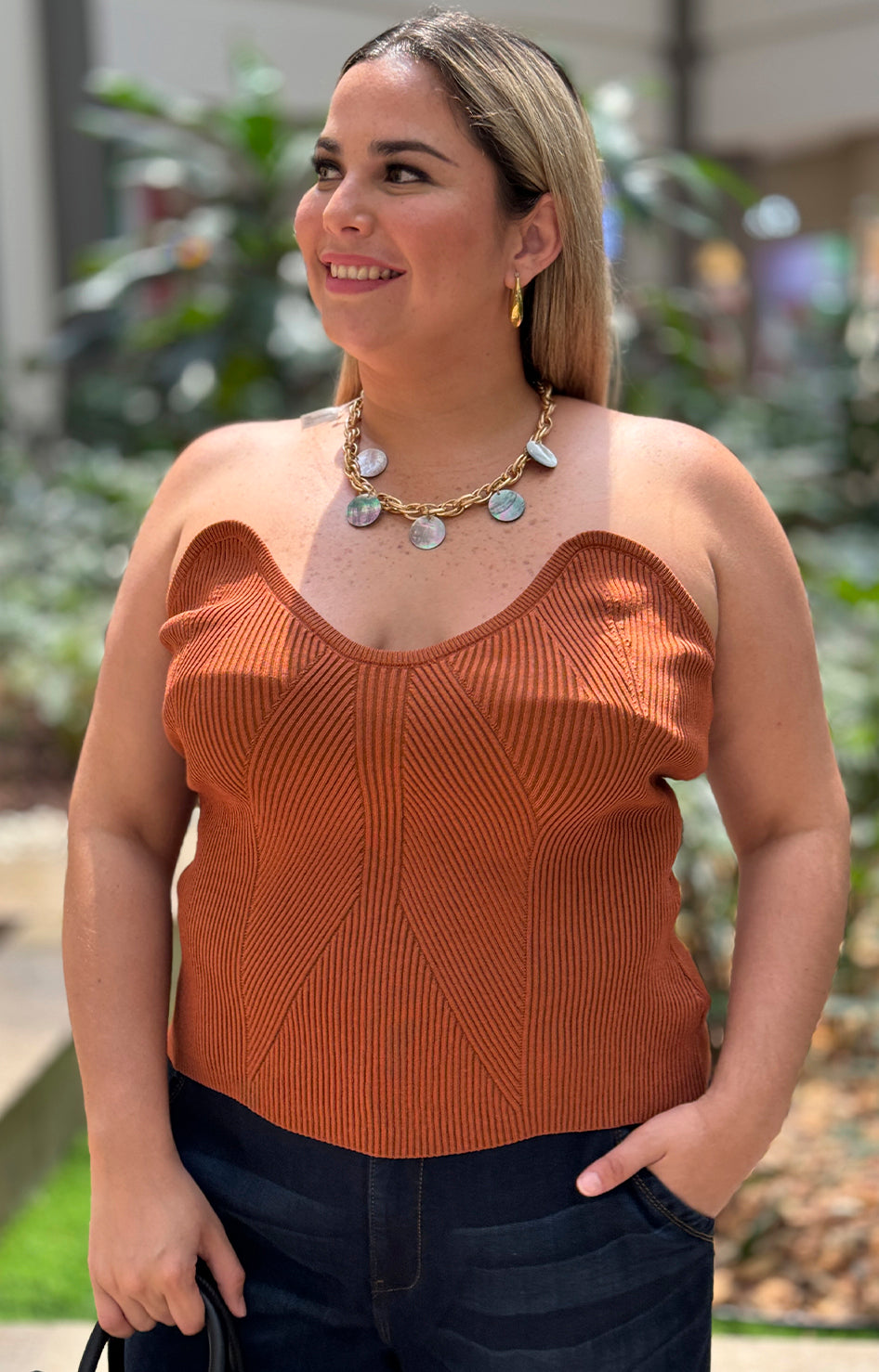 Blusa cafe straple - BLUSA Boutiquemirel 