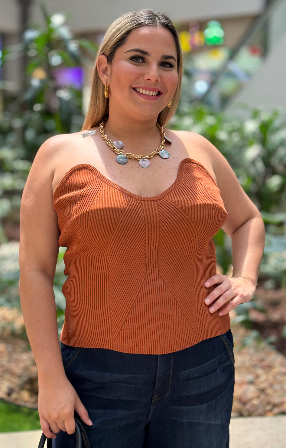 Blusa cafe straple - BLUSA Boutiquemirel 