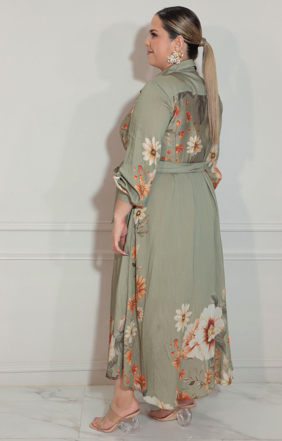 Vestido verde con flores - VESTIDO XL Boutiquemirel 