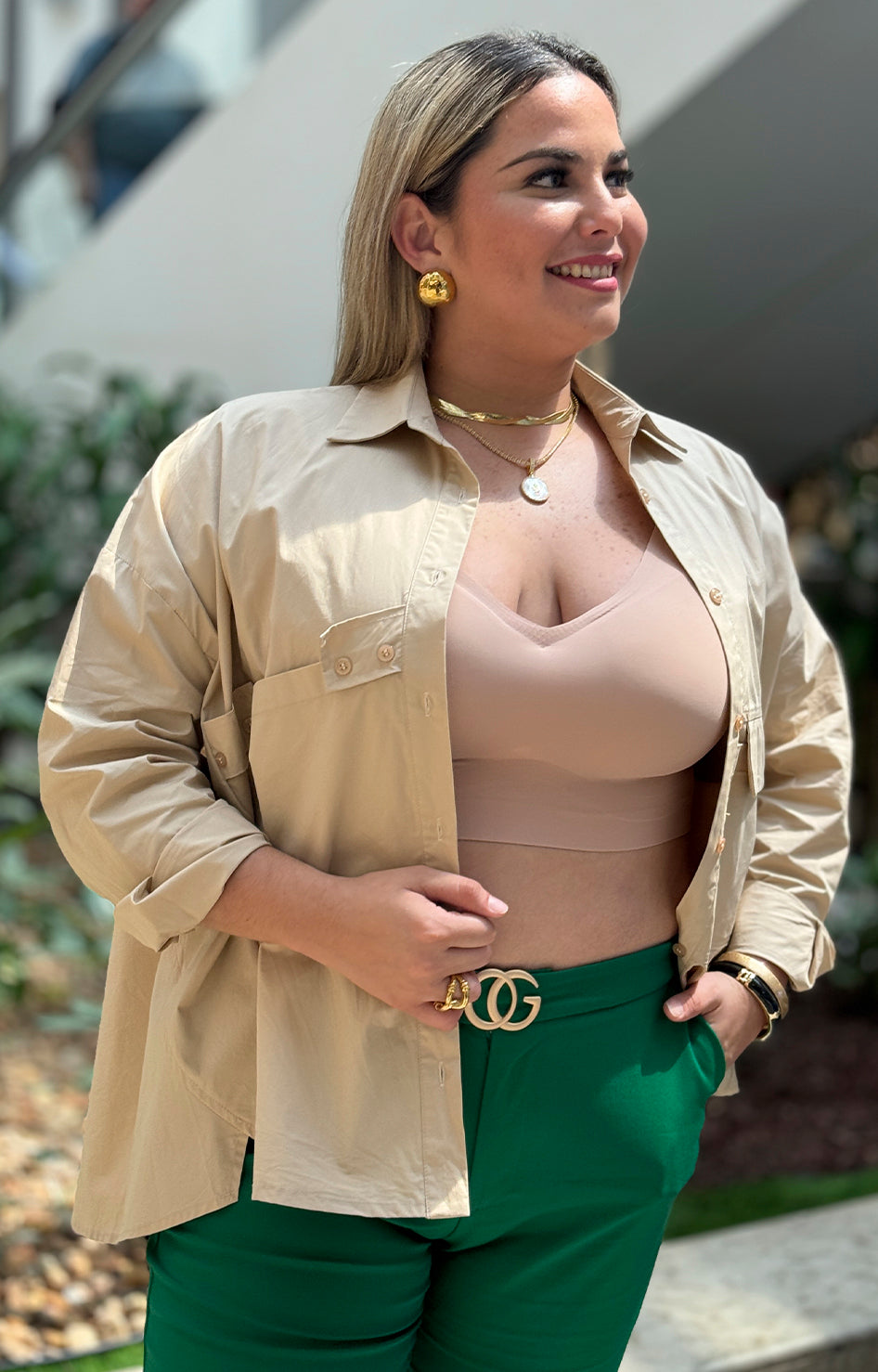 Camisera over size beige - BLUSA Boutiquemirel 