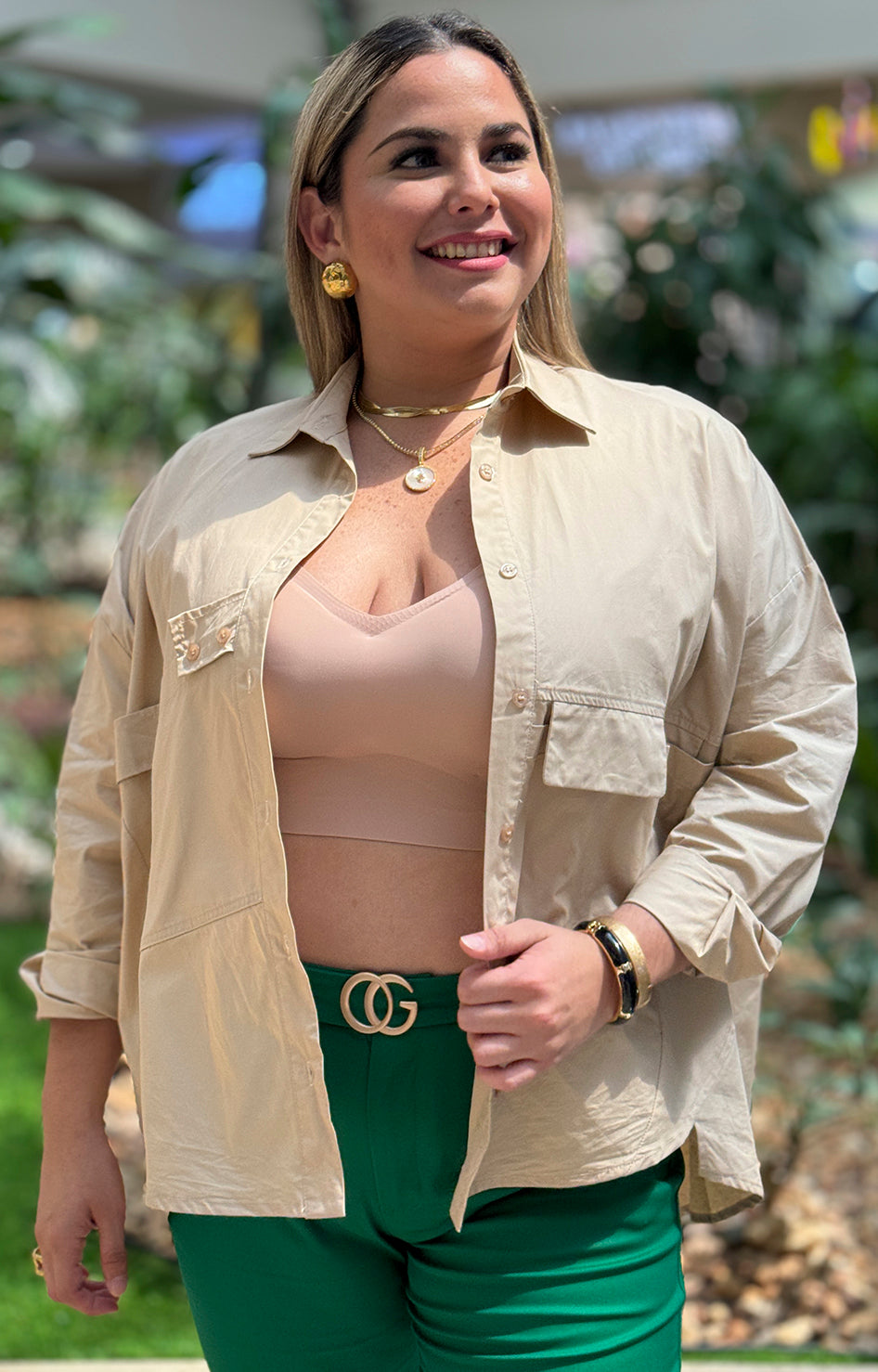 Camisera over size beige - BLUSA Boutiquemirel 