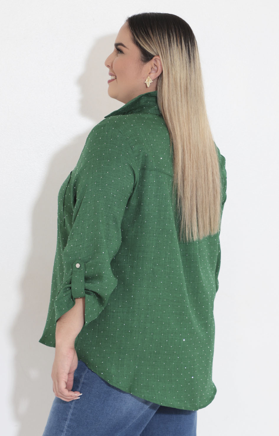 Camisera verde con brillos - BLUSA Boutiquemirel 