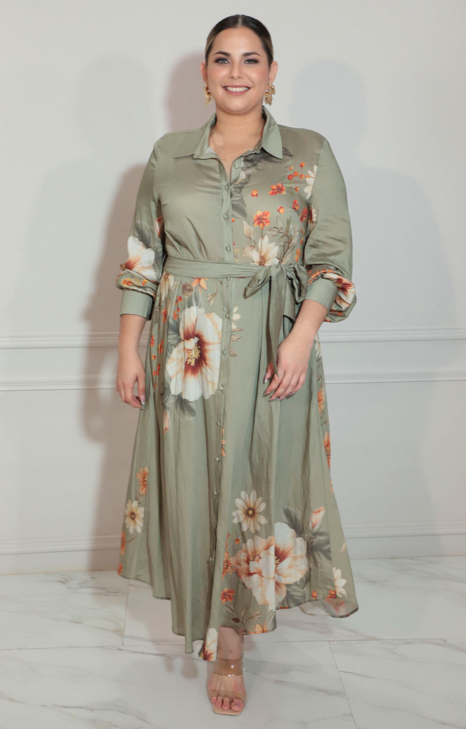 Vestido verde con flores - VESTIDO XL Boutiquemirel 