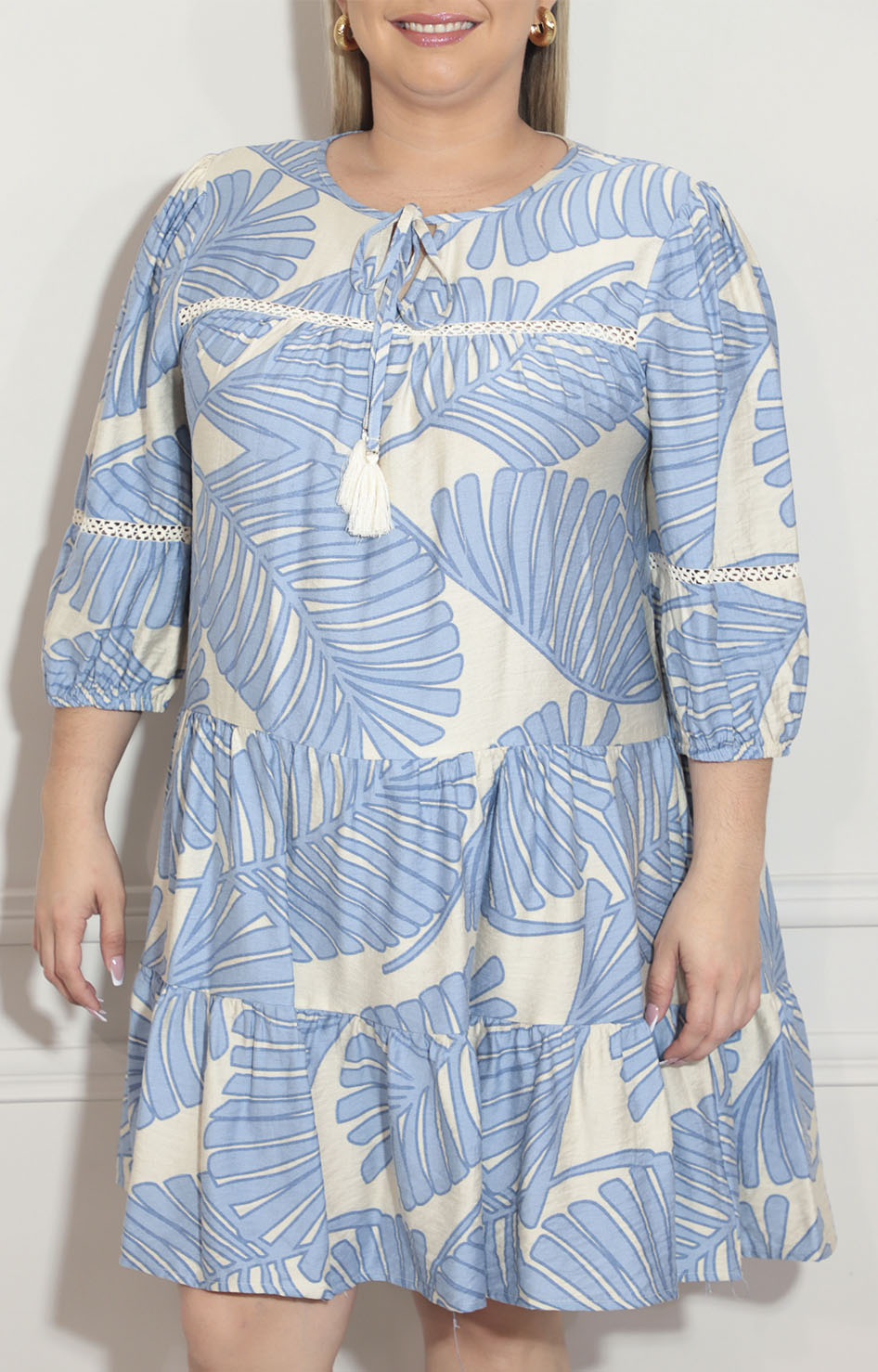 Vestido con flores azules - VESTIDO XL Boutiquemirel 