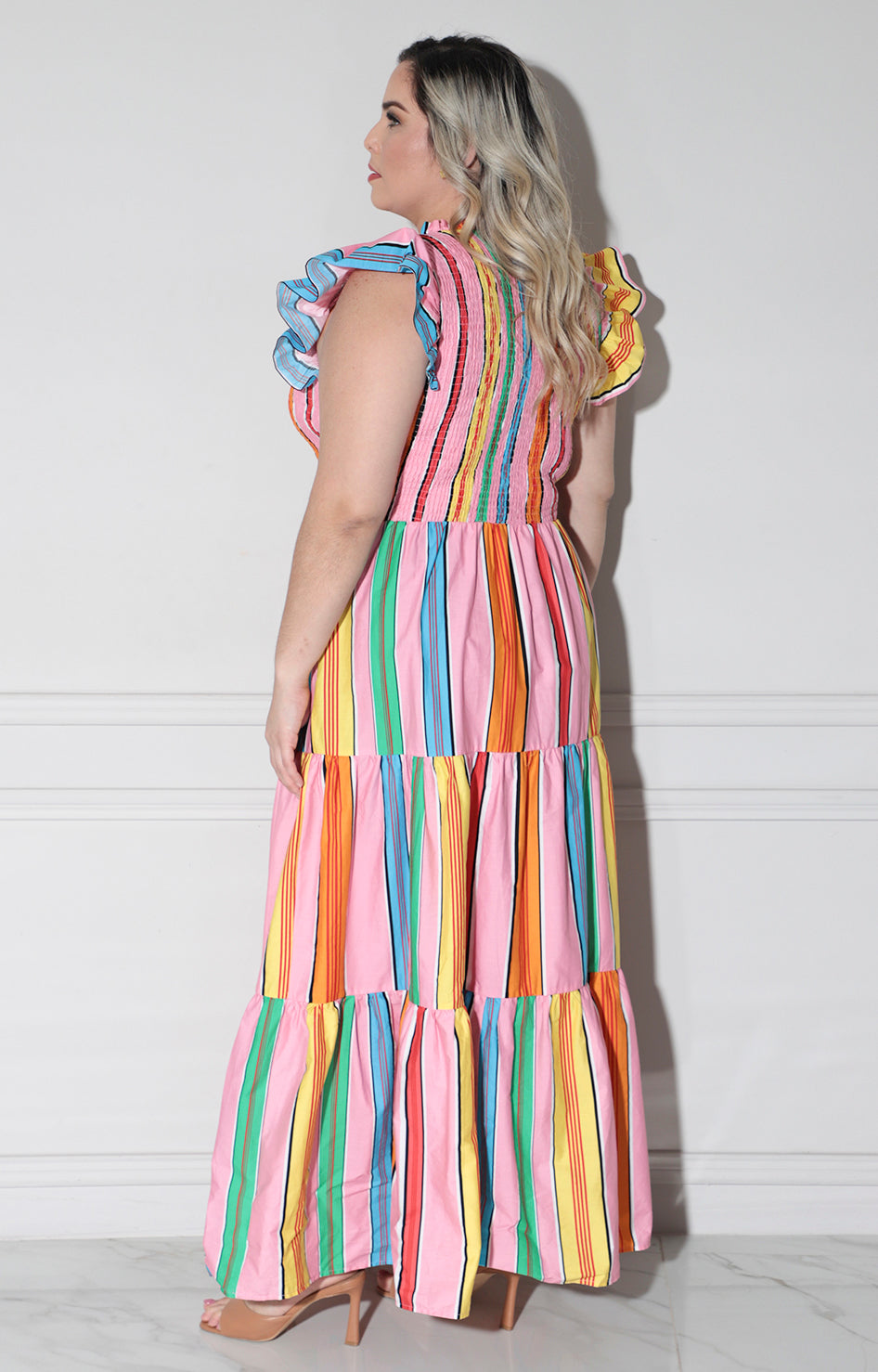 Vestido multicolor con fruncido - VESTIDO CURVY Boutiquemirel 