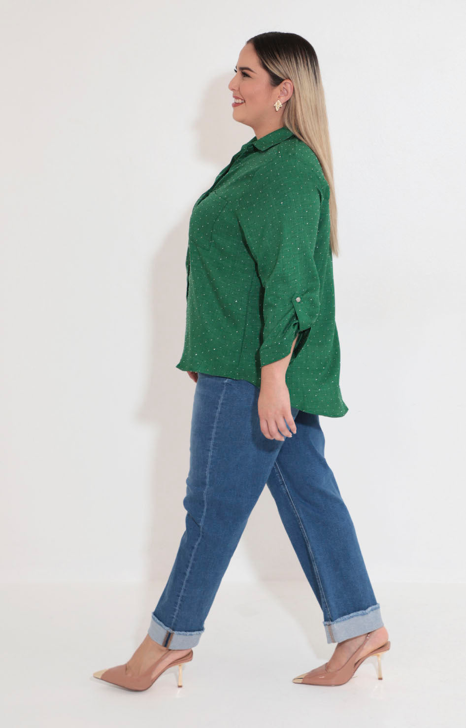 Camisera verde con brillos - BLUSA Boutiquemirel 