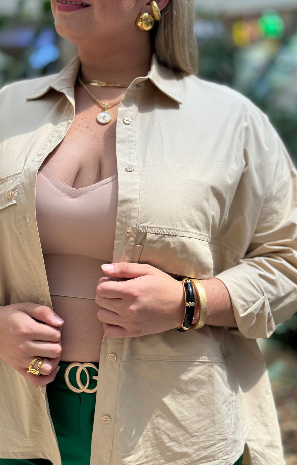 Camisera over size beige - BLUSA Boutiquemirel 