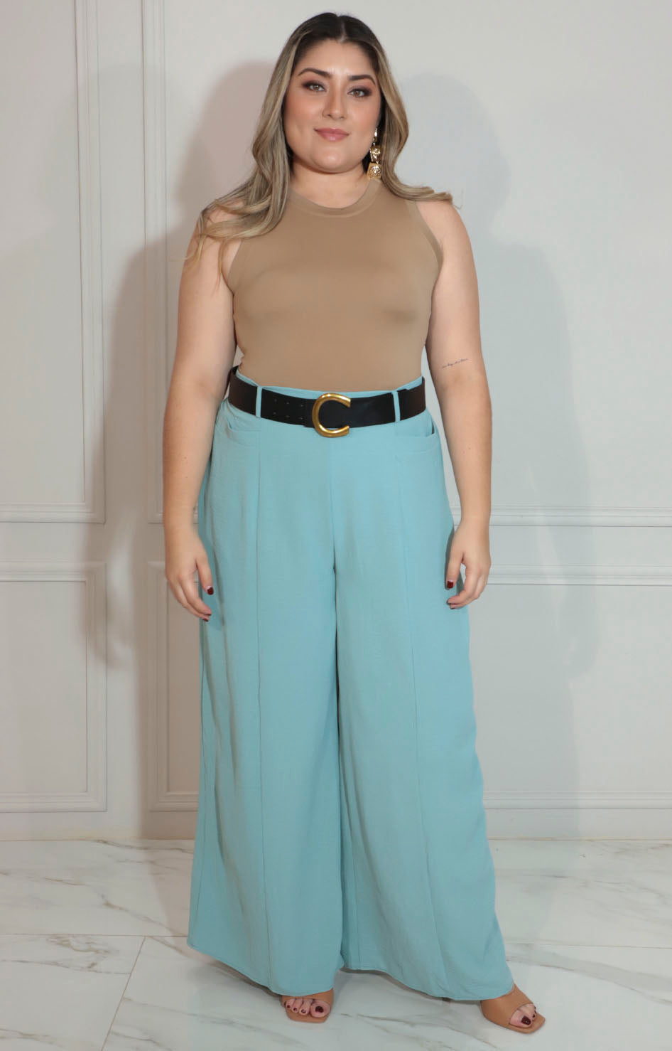 Pantalón verde con cinturón - PANTALON XL Boutiquemirel 