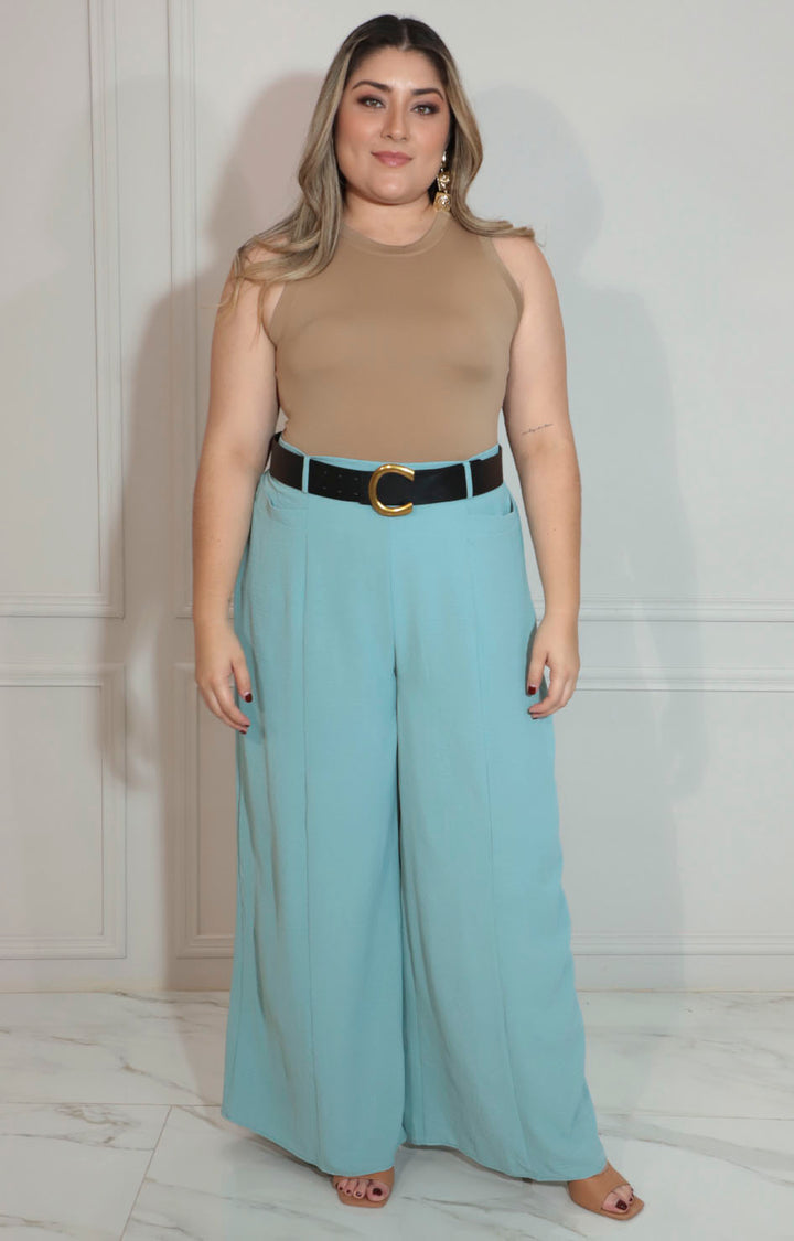 Pantalón verde con cinturón - PANTALON XL Boutiquemirel 