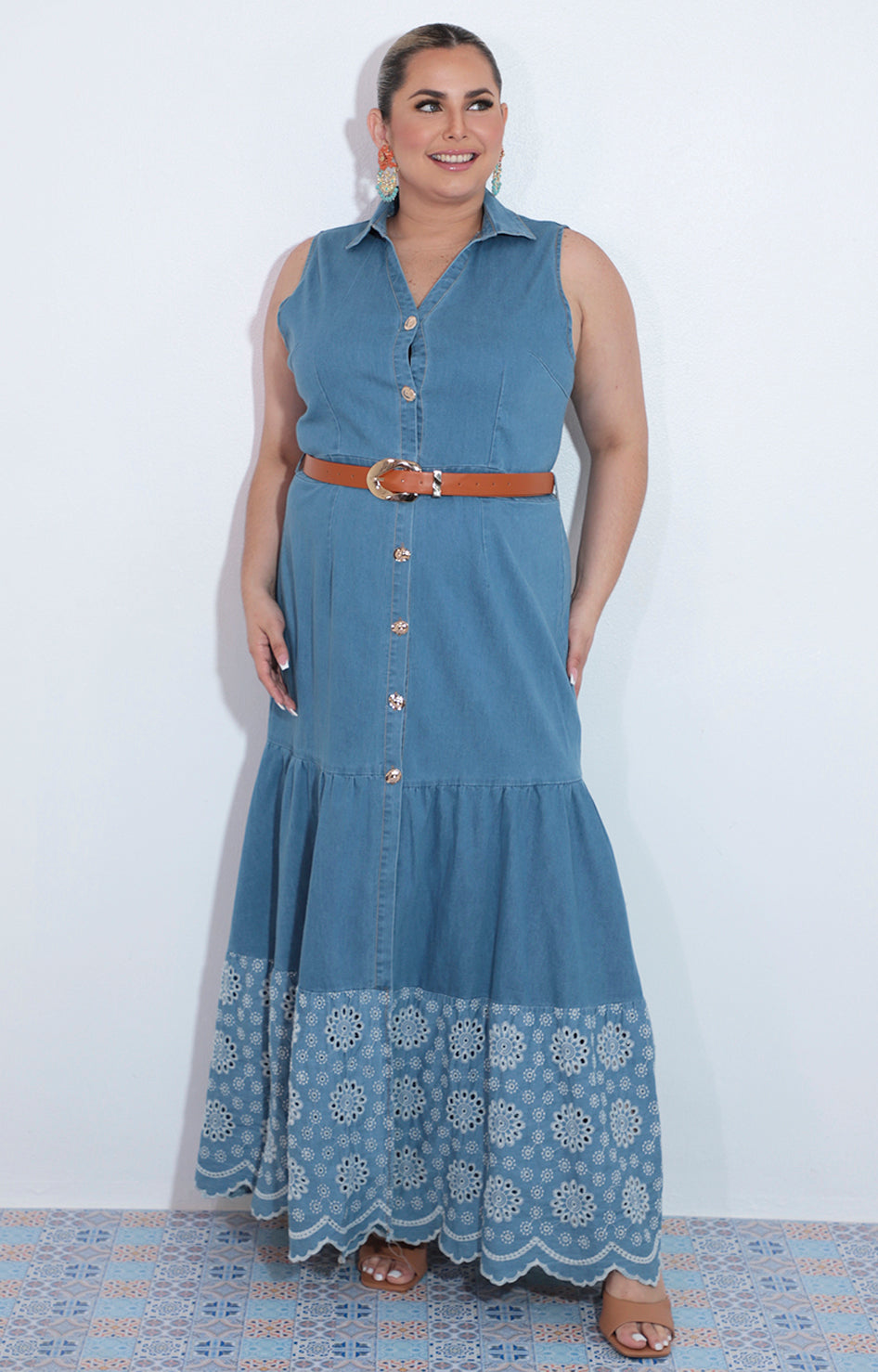 Vestido de mezclilla con botones y cinturon - VESTIDO Boutiquemirel 