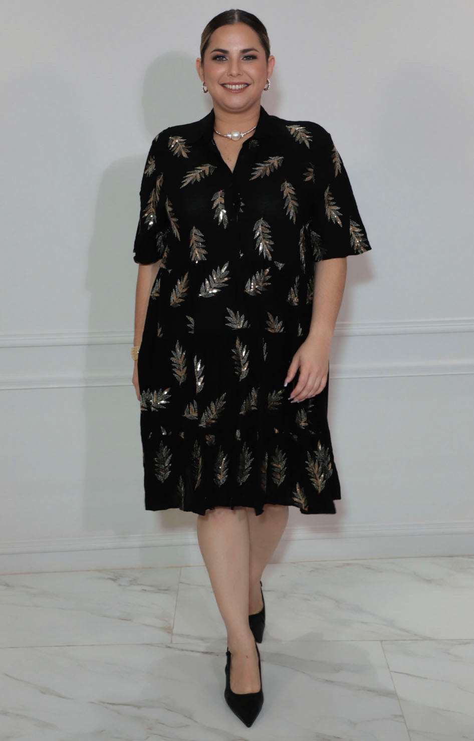 Vestido negro con bordado - VESTIDO XL Boutiquemirel 