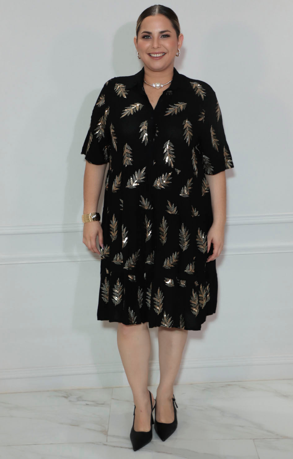 Vestido negro con bordado - VESTIDO XL Boutiquemirel 