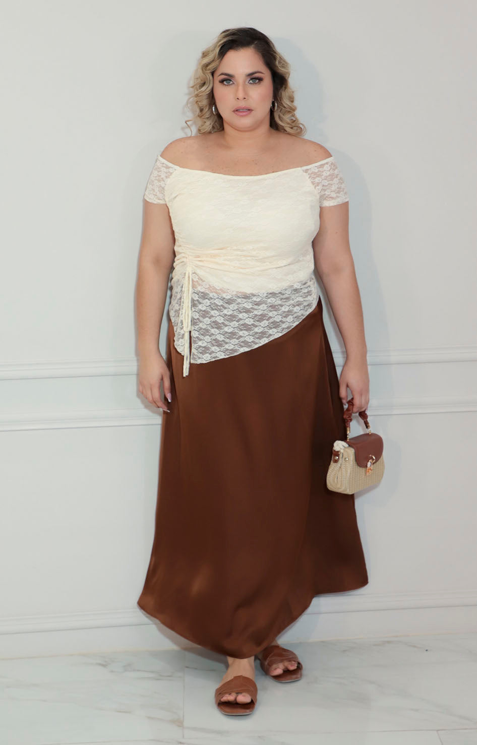 Blusa beige encaje - BLUSA XL Boutiquemirel 