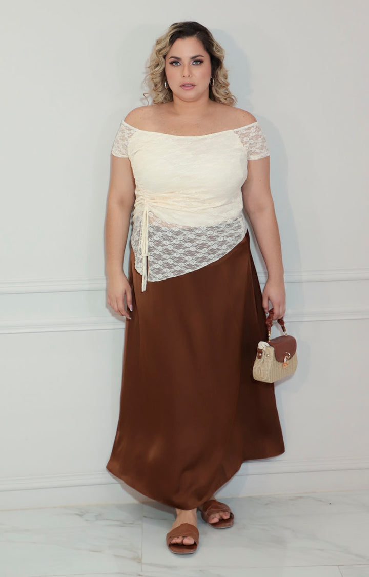 Blusa beige encaje - BLUSA XL Boutiquemirel 