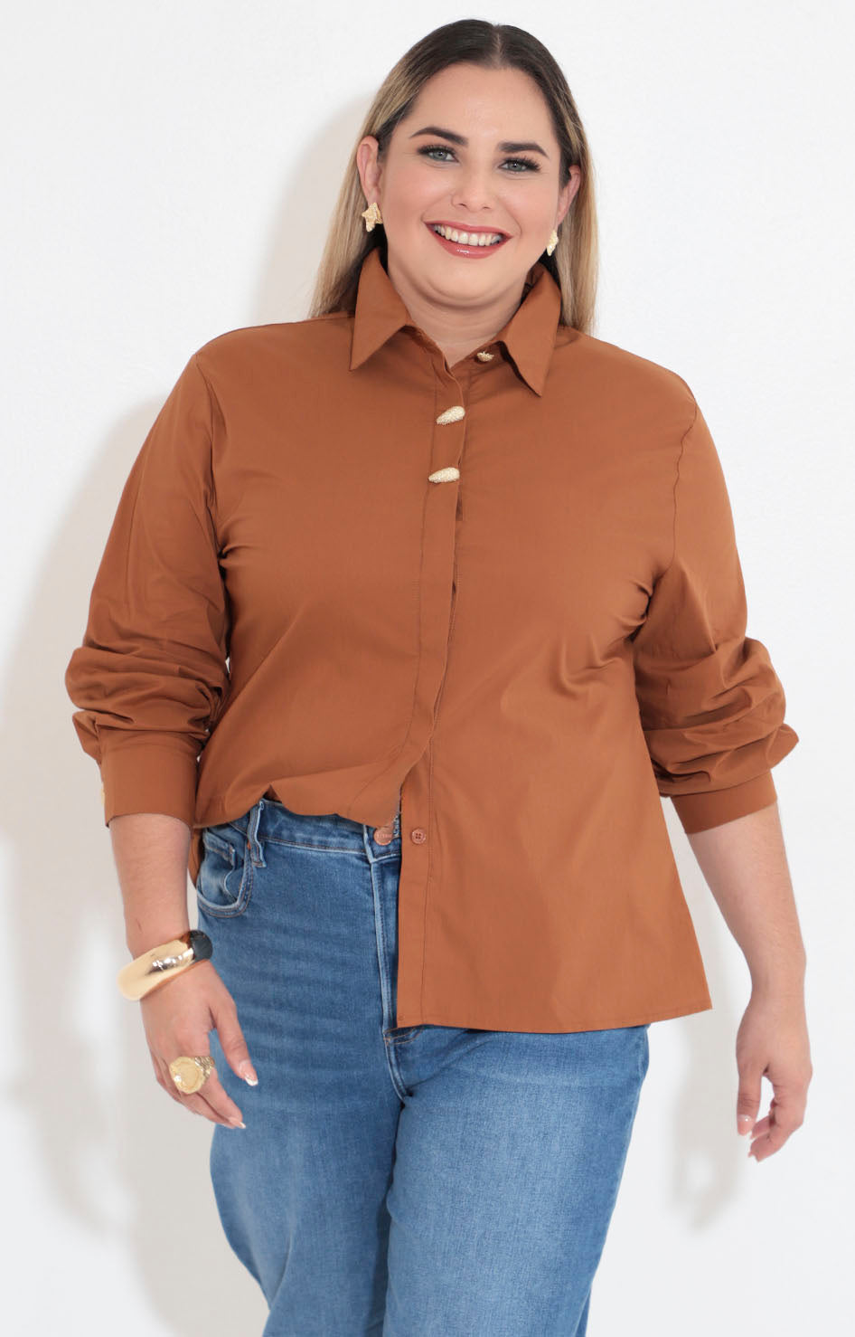 Camisera café - BLUSA XL Boutiquemirel 