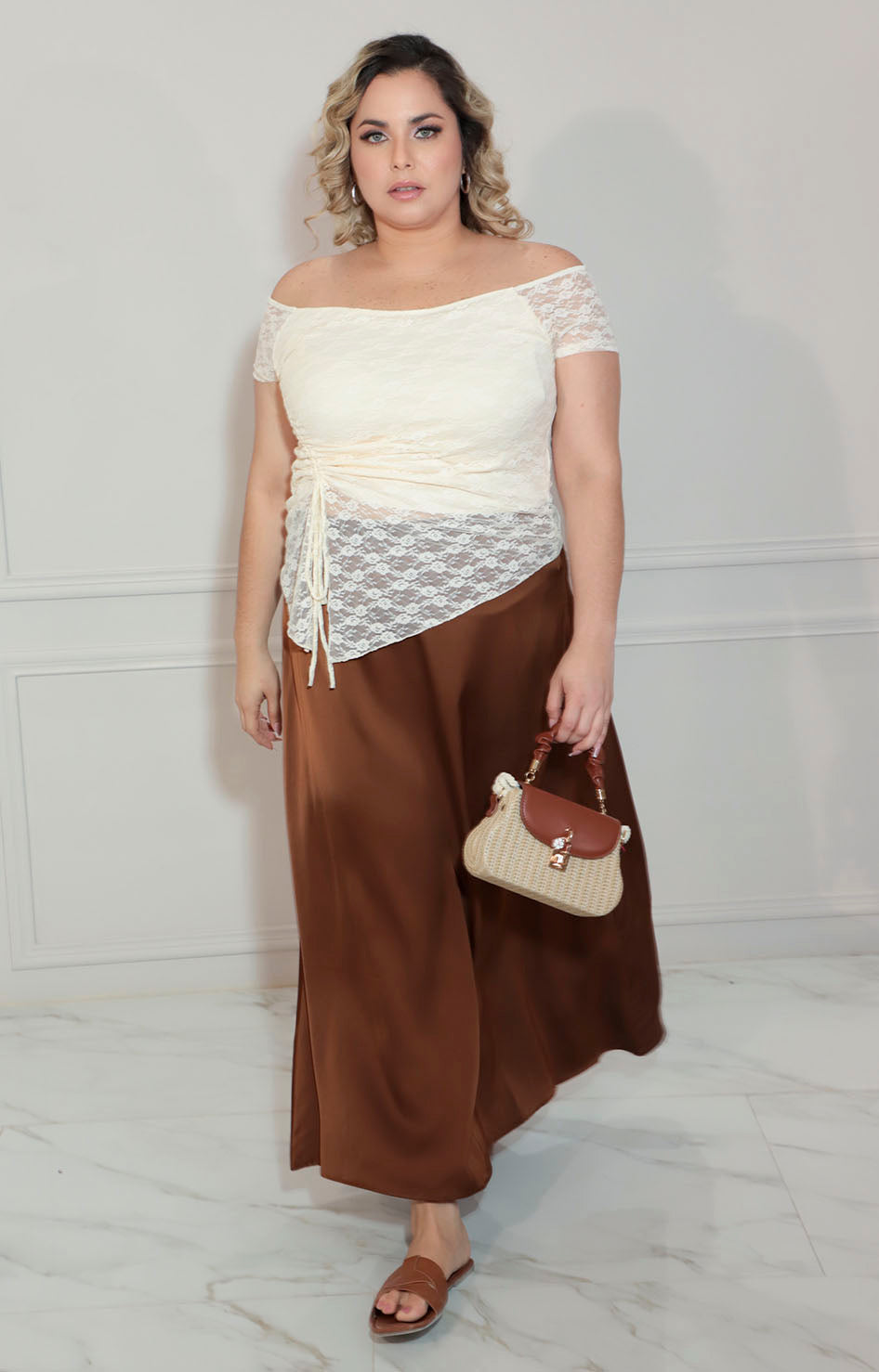 Blusa beige encaje - BLUSA XL Boutiquemirel 