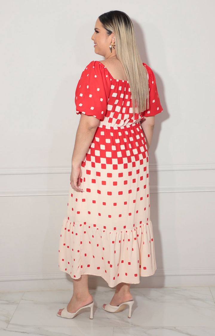 Vestido rojo estampado - VESTIDO XL Boutiquemirel 