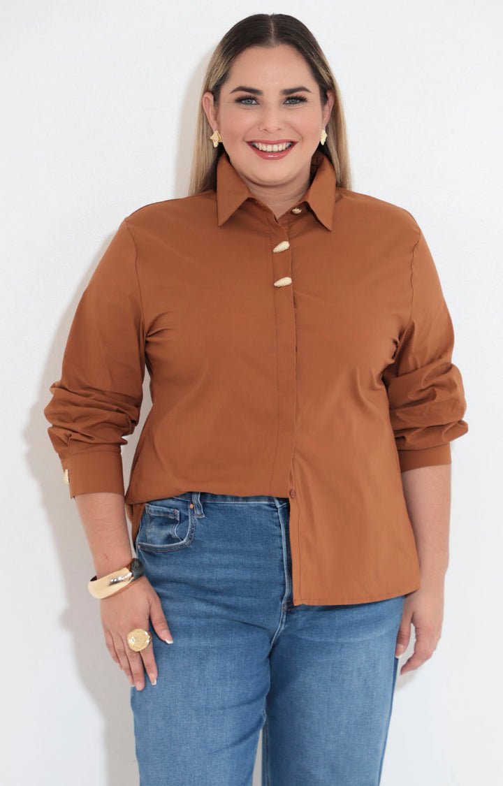 Camisera café - BLUSA XL Boutiquemirel 