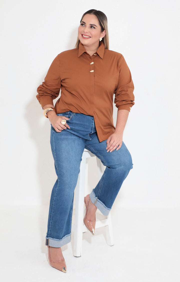Camisera café - BLUSA XL Boutiquemirel 
