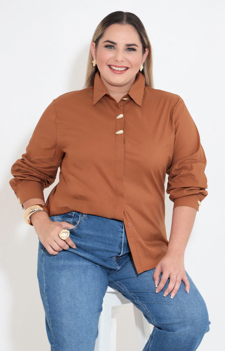 Camisera café - BLUSA XL Boutiquemirel 