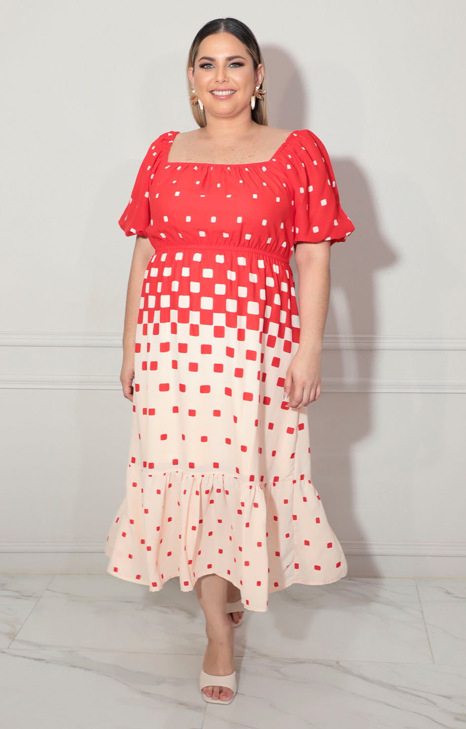 Vestido rojo estampado - VESTIDO XL Boutiquemirel 