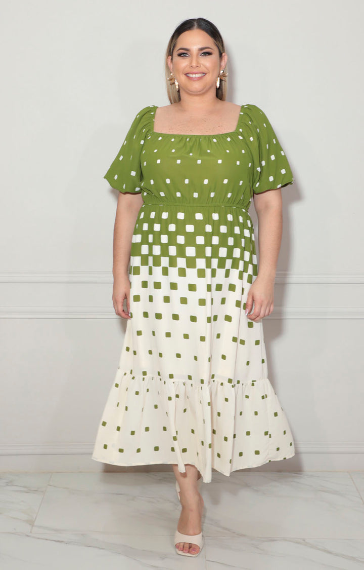 Vestido estampado verde - VESTIDO XL Boutiquemirel 