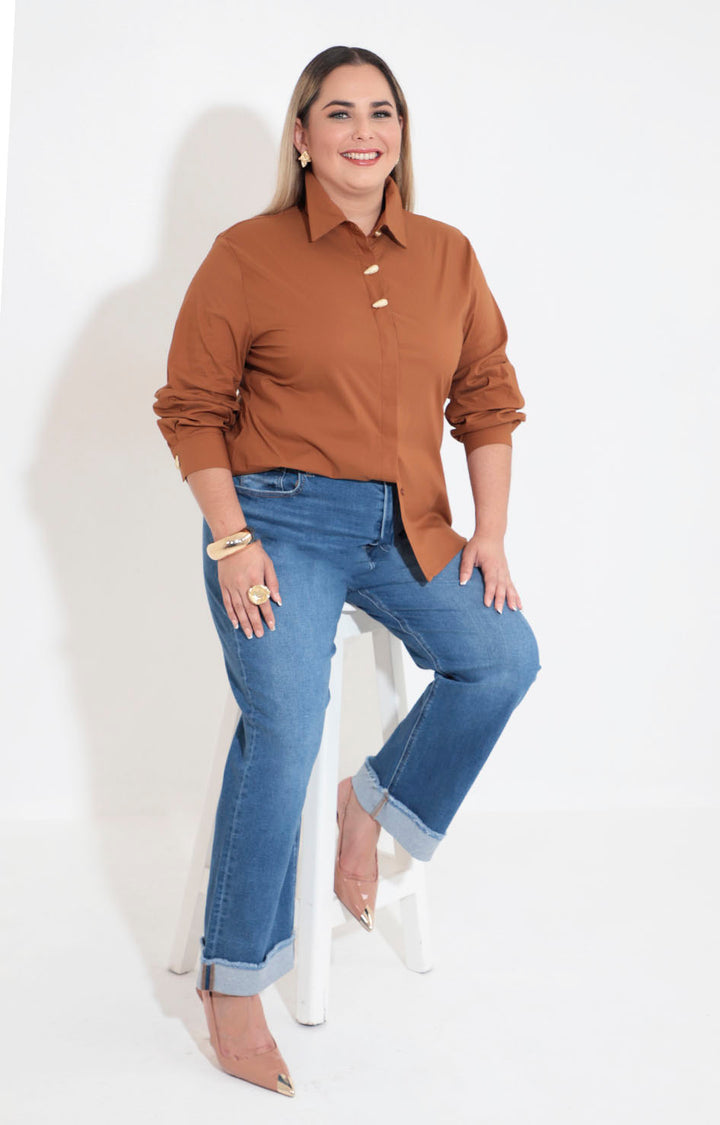 Camisera café - BLUSA XL Boutiquemirel 