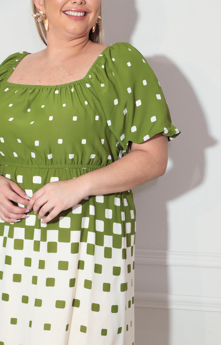 Vestido estampado verde - VESTIDO XL Boutiquemirel 