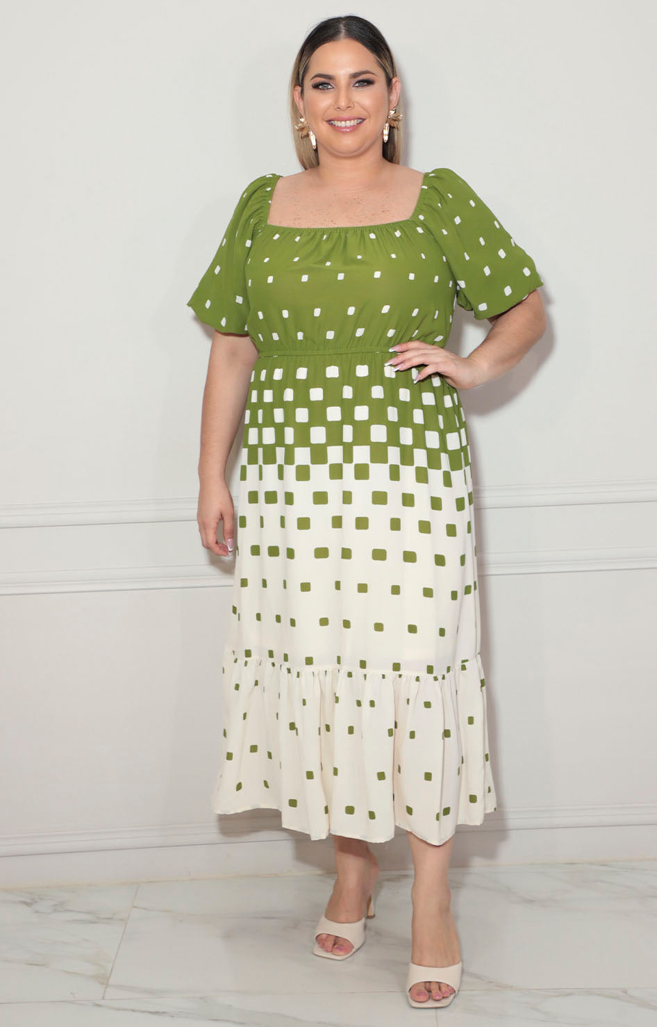 Vestido estampado verde - VESTIDO XL Boutiquemirel 