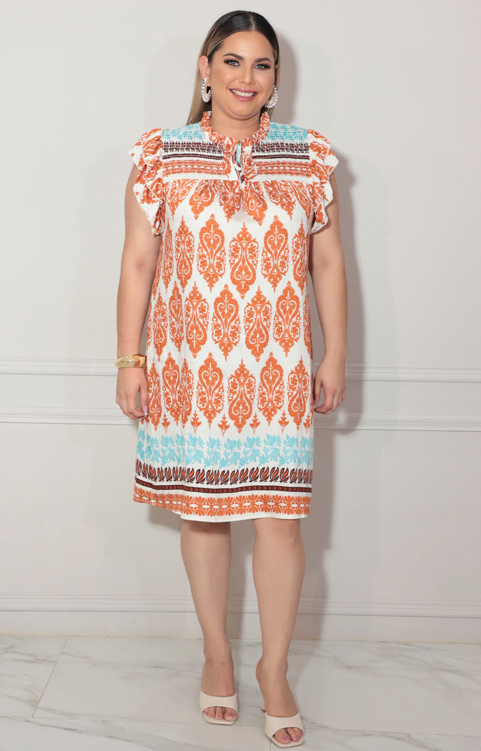 Vestido chedrón estampado - VESTIDO XL Boutiquemirel 