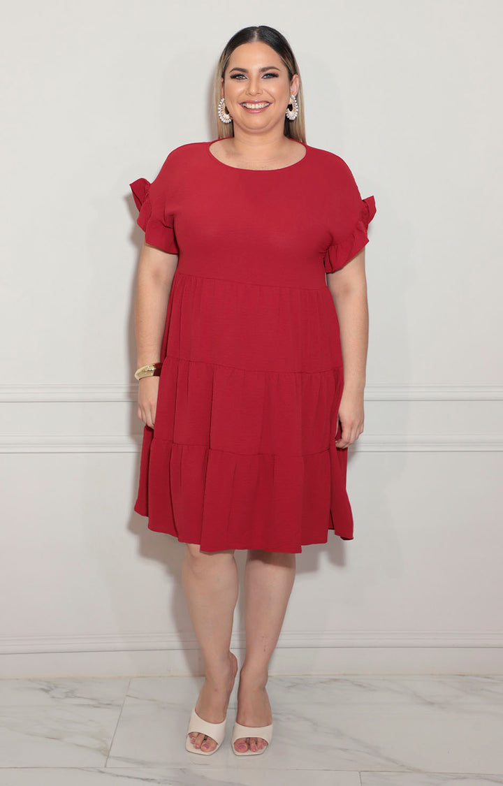 Vestido rojo con volantes - VESTIDO XL Boutiquemirel 
