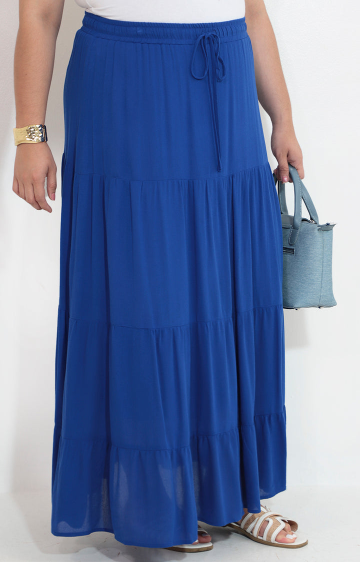 Falda azul amplia con elastico y lazo - FALDA Boutiquemirel 