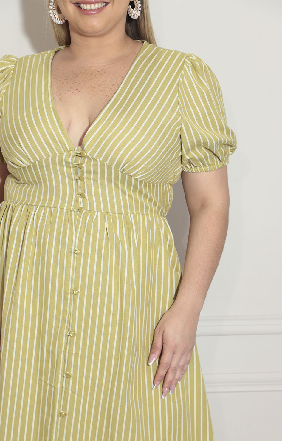 Vestido verde con líneas - VESTIDO XL Boutiquemirel 