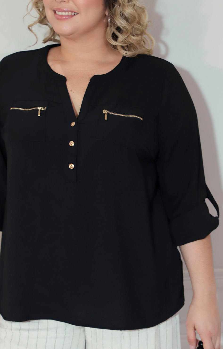 Blusa negra manga larga - BLUSA Boutiquemirel 