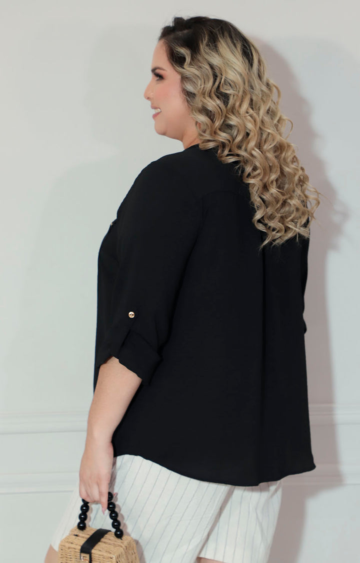 Blusa negra manga larga - BLUSA Boutiquemirel 