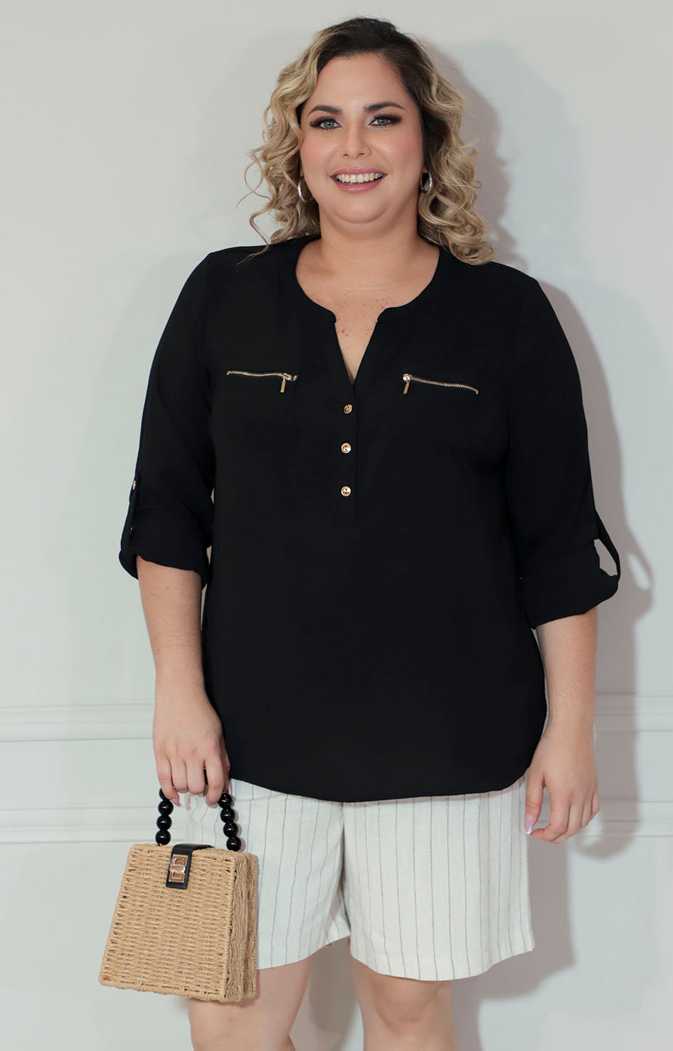 Blusa negra manga larga - BLUSA Boutiquemirel 