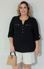 Blusa negra manga larga - BLUSA Boutiquemirel 