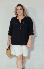 Blusa negra manga larga - BLUSA Boutiquemirel 