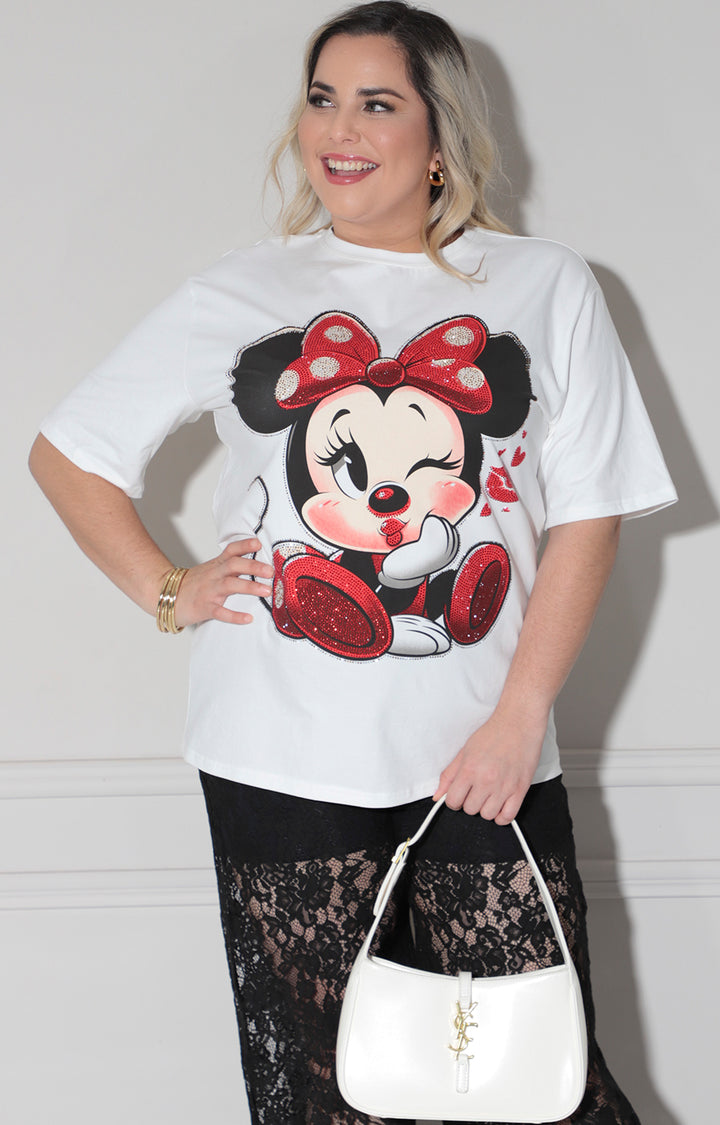 Blusa blanca estampada mickey