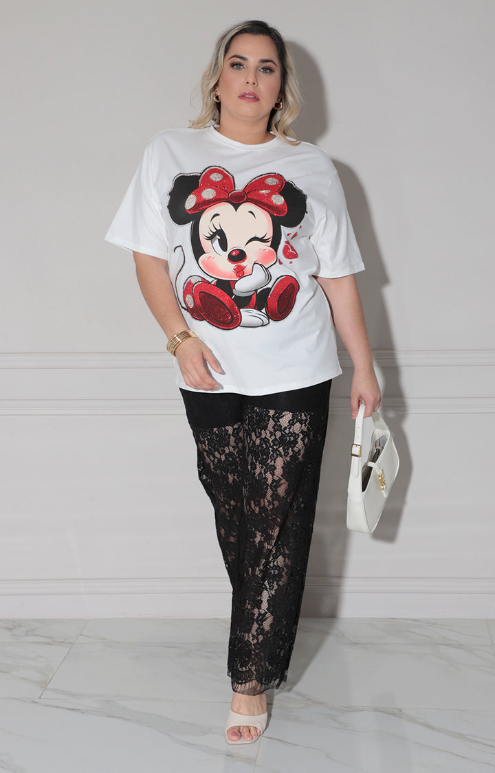 Blusa blanca estampada mickey