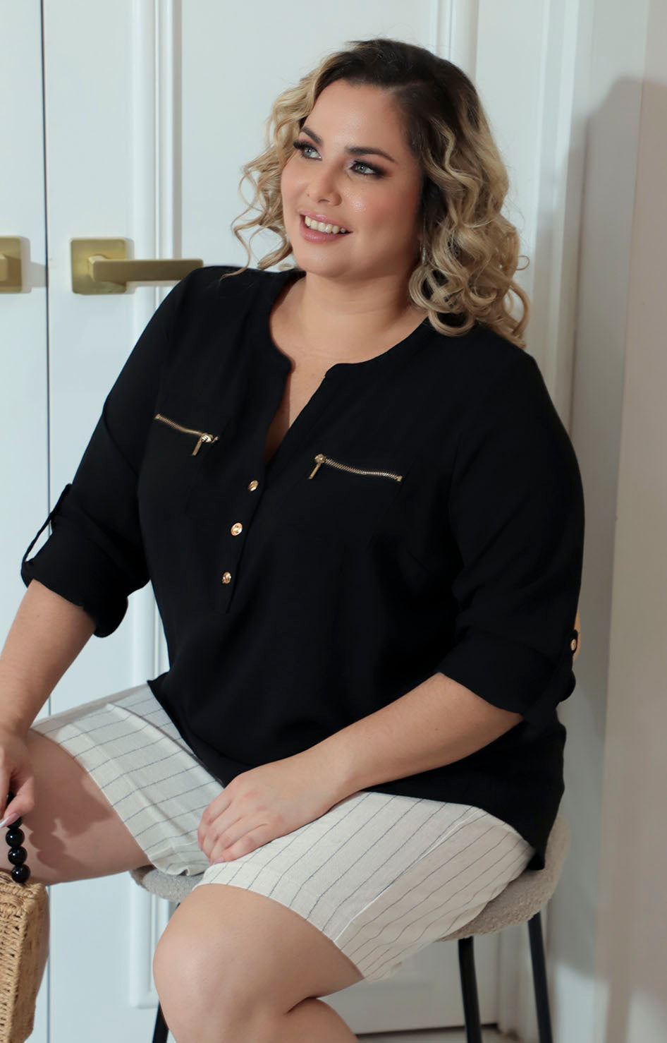 Blusa negra manga larga - BLUSA Boutiquemirel 