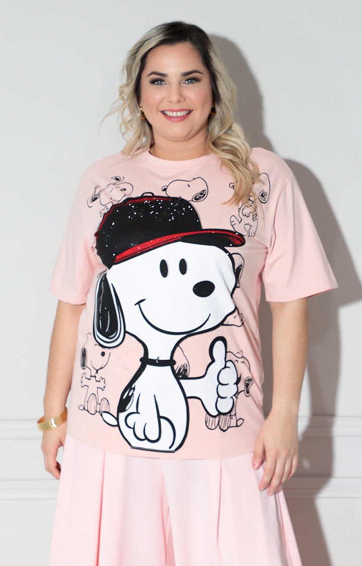 Blusa rosa de snoopy