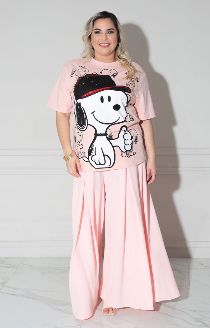 Blusa rosa de snoopy