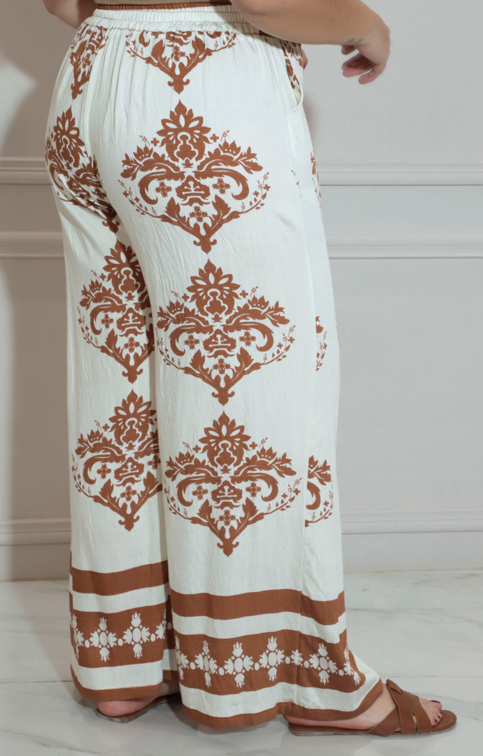 Pantalón beige estampado - PANTALON XL Boutiquemirel 